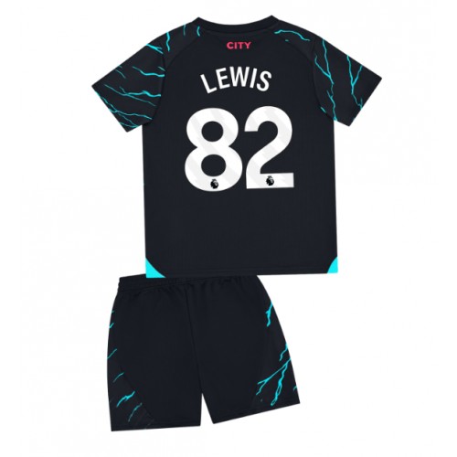 Fotbalové Dres Manchester City Rico Lewis #82 Dětské Alternativní 2023-24 Krátký Rukáv (+ trenýrky)